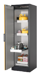 Bezpečnostní skříň s požární odlností 90min (levé dveře)_4x výsuvná vana, ocelový poplastovaný plech 